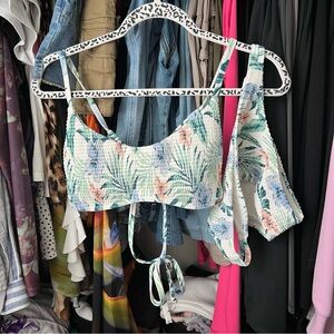 Hollister Smocked Tropical Bikini Set Sz L/M